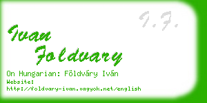 ivan foldvary business card